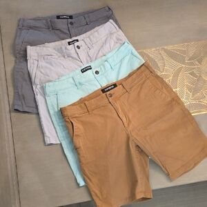 Express Men's Flat Front Shorts - Gray, Light Blue, Tan
